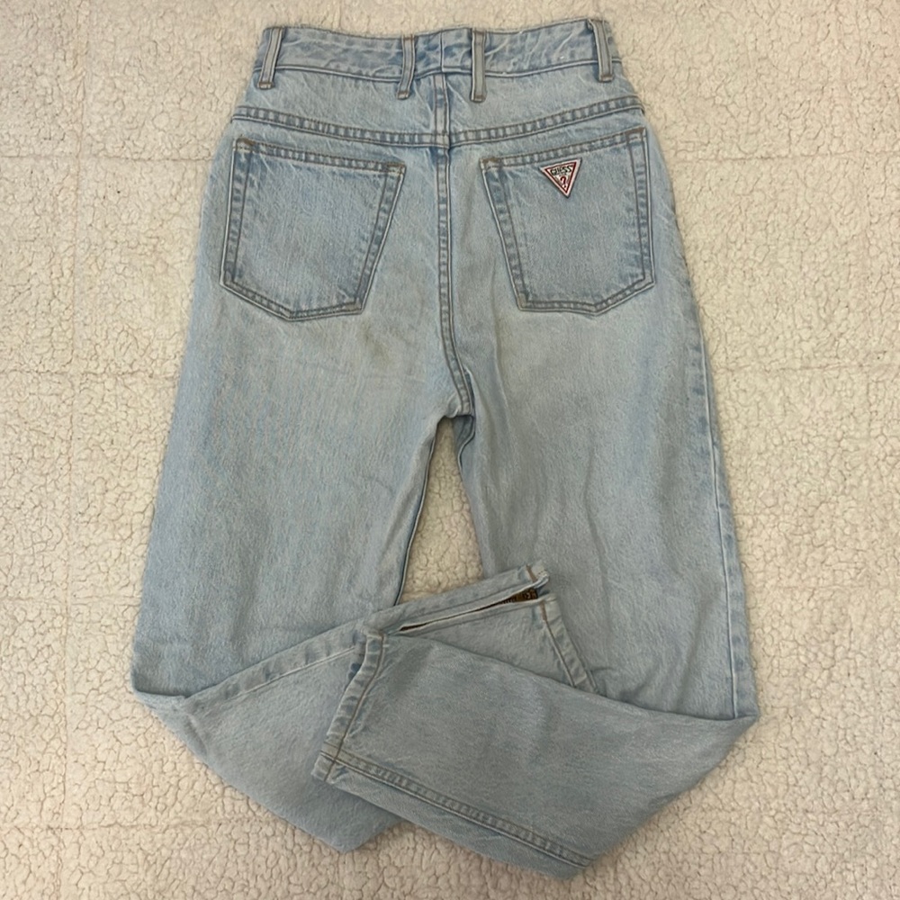 Guess Light Wash High-Rise Straight Leg Jeans